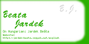 beata jardek business card